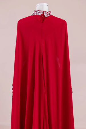 Layali Tesettür Abiye - FioraofDress - tesettur - abiye - Kırmızı - 40 - hijab - evening - dress