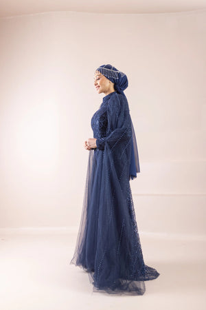 Leydi Tesettür Abiye - FioraofDress - tesettur - abiye - lacivert - 36 - hijab - evening - dress