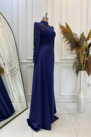 Leyla Tesettür Abiye - FioraofDress - tesettur - abiye - lacivert - 38 - hijab - evening - dress