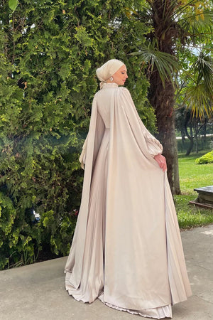 Lilya Tesettür Abiye - FioraofDress - tesettur - abiye - 44 - bejj - hijab - evening - dress