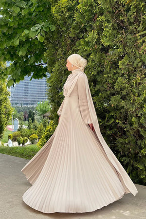 Lilya Tesettür Abiye - FioraofDress - tesettur - abiye - 44 - bejj - hijab - evening - dress