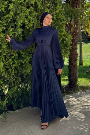 Lilya Tesettür Abiye - FioraofDress - tesettur - abiye - 44 - LACİVERT - hijab - evening - dress
