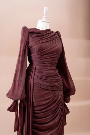 Lotus Tesettür Abiye - FioraofDress - tesettur - abiye - bery burgundy - 38 - hijab - evening - dress