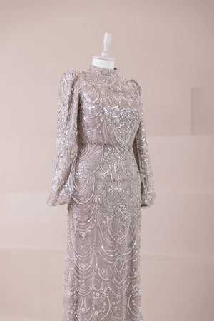 Luna Tesettür Abiye - FioraofDress - tesettur - abiye - Pudra - 38 - hijab - evening - dress