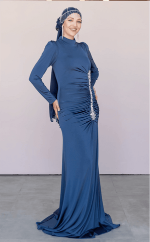 Lydia Tesettür Abiye - FioraofDress - tesettur - abiye - 44 - lacivert - hijab - evening - dress