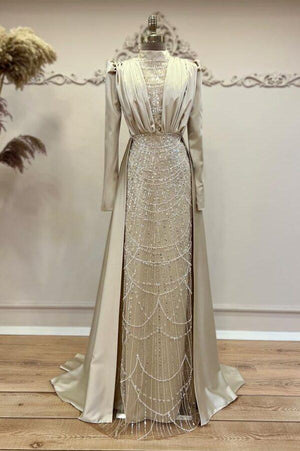 Mathilda Tesettür Abiye - Gold - FioraofDress - tesettur - abiye - 48 - GOLD - hijab - evening - dress
