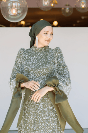 Melena Tesettür Abiye - FioraofDress - tesettur - abiye - 46 - haki - hijab - evening - dress