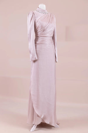 Melya Tesettür Abiye - FioraofDress - tesettur - abiye - Pudra - 38 - hijab - evening - dress