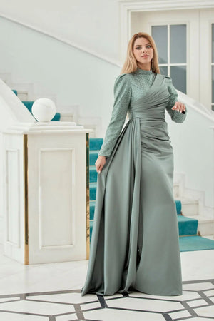 Mihri Tesettür Abiye - FioraofDress - tesettur - abiye - mint - 38 - hijab - evening - dress