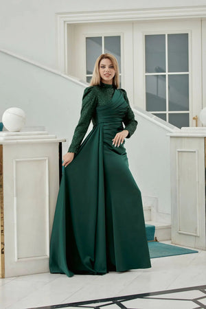 Mihri Tesettür Abiye - FioraofDress - tesettur - abiye - zümrüt - 38 - hijab - evening - dress