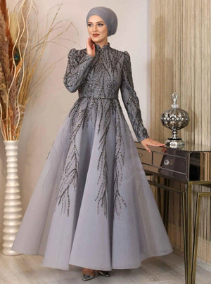 Mihrimah Abiye - FioraofDress - tesettur - abiye - 54 - Beyaz - hijab - evening - dress