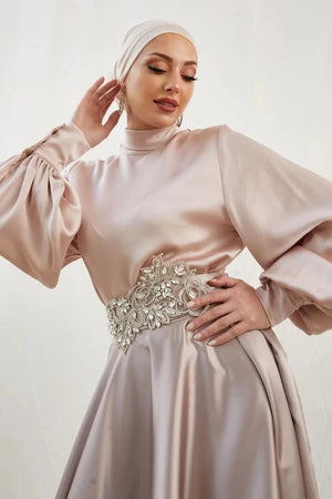 Mina Tesettür Takım - Pudra - FioraofDress - tesettur - abiye - 42 - Pudra - hijab - evening - dress