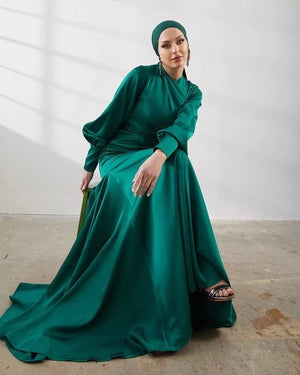 Minel Zümrüt Tesettür Abiye - FioraofDress - tesettur - abiye - 44 - zümrüt - hijab - evening - dress
