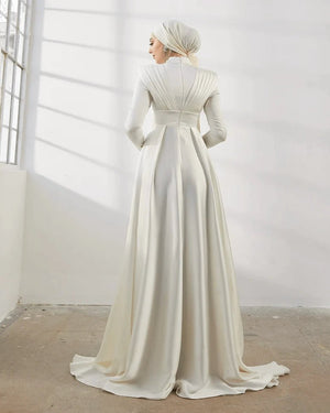 Nida Tesettür Abiye - FioraofDress - tesettur - abiye - 42 - Ekru - hijab - evening - dress