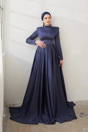 Nida Tesettür Abiye - FioraofDress - tesettur - abiye - 42 - LACİVERT - hijab - evening - dress