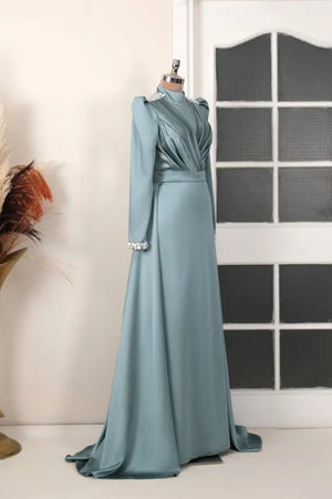 Niran Tesettür Abiye - FioraofDress - tesettur - abiye - MİNT - 36 - hijab - evening - dress