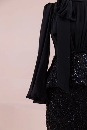 Nisa Tesettür Abiye - FioraofDress - tesettur - abiye - SİYAH - 38 - hijab - evening - dress