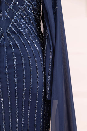Niva Tesettür Abiye - FioraofDress - tesettur - abiye - LACİVERT - 38 - hijab - evening - dress