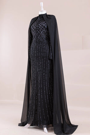 Niva Tesettür Abiye - FioraofDress - tesettur - abiye - Siyahh - 38 - hijab - evening - dress