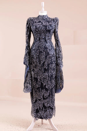 Nouria Tesettür Abiye - FioraofDress - tesettur - abiye - lacivert - 36 - hijab - evening - dress