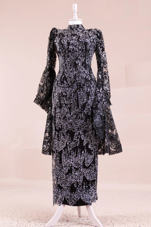 Nouria Tesettür Abiye - FioraofDress - tesettur - abiye - Siyahh - 36 - hijab - evening - dress