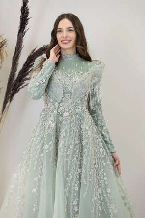 Omuzları V Drape Asel Tesettür Abiye - FioraofDress - tesettur - abiye - çagla - 38 - hijab - evening - dress