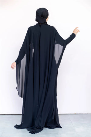Pelerin Tesettür Abiye - FioraofDress - tesettur - abiye - 40 - SİYAH - hijab - evening - dress