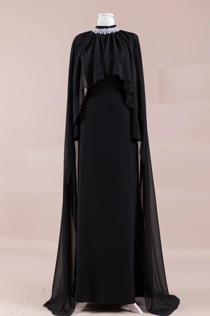 Peleris Tesettür Abiye - FioraofDress - tesettur - abiye - Siyahh - 38 - hijab - evening - dress
