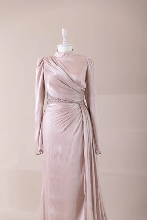 Perla Tesettür Abiye - FioraofDress - tesettur - abiye - Pudra - 38 - hijab - evening - dress