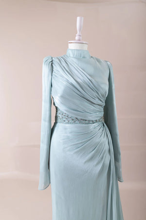 Perla Tesettür Abiye - FioraofDress - tesettur - abiye - mint - 38 - hijab - evening - dress