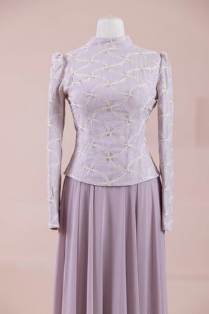 Ponte Tesettür Abiye - FioraofDress - tesettur - abiye - lila - 38 - hijab - evening - dress