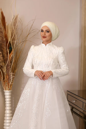 Prenses Tesettür Abiye - FioraofDress - tesettur - abiye - Beyaz - 38 - hijab - evening - dress