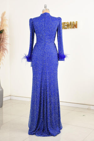 Rachelle Tesettür Abiye - FioraofDress - tesettur - abiye - SAX - 38 - hijab - evening - dress