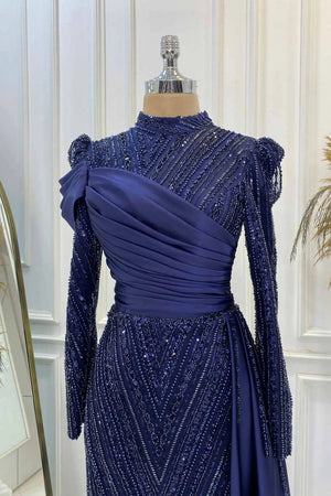 Raissa Tesettür Abiye - FioraofDress - tesettur - abiye - LACİVERT - 38 - hijab - evening - dress