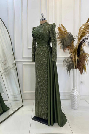 Raissa Tesettür Abiye - FioraofDress - tesettur - abiye - HAKİ - 38 - hijab - evening - dress