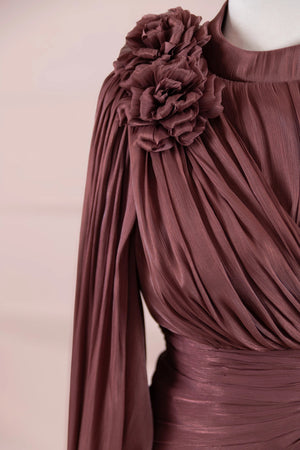 Rosavé Tesettür Abiye - FioraofDress - tesettur - abiye - bery burgundy - 38 - hijab - evening - dress