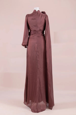 Rosavé Tesettür Abiye - FioraofDress - tesettur - abiye - bery burgundy - 38 - hijab - evening - dress