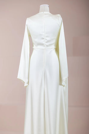 Satenya Tesettür Abiye - FioraofDress - tesettur - abiye - Ekru - 38 - hijab - evening - dress