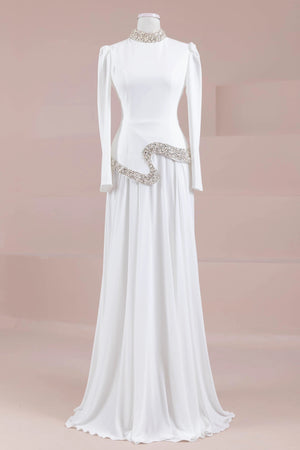 Selva Tesettür Abiye - FioraofDress - tesettur - abiye - Beyaz - 38 - hijab - evening - dress