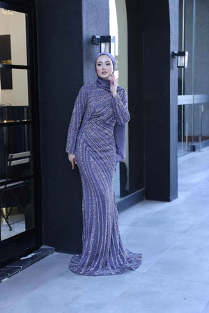 Senna Tesettür Abiye - FioraofDress - tesettur - abiye - 38 - LİLAA - hijab - evening - dress