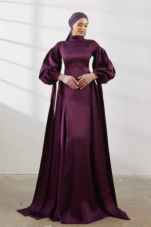 Serenay Taşlı Tesettür Abiye - FioraofDress - tesettur - abiye - 42 - Mürdüm - hijab - evening - dress
