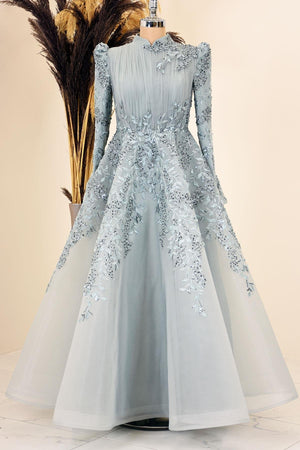 Serra Tesettür Abiye - FioraofDress - tesettur - abiye - mint - 38 - hijab - evening - dress