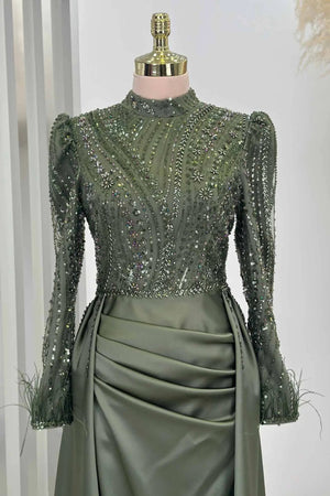 Sherry Tesettür Abiye - FioraofDress - tesettur - abiye - HAKİ - 38 - hijab - evening - dress