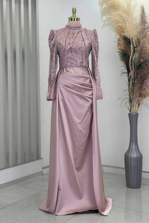 Sherry Tesettür Abiye - FioraofDress - tesettur - abiye - Pudra - 38 - hijab - evening - dress