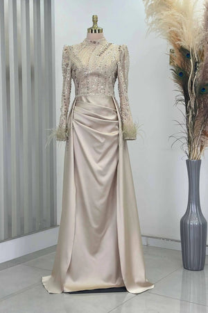 Sherry Tesettür Abiye - FioraofDress - tesettur - abiye - GOLD - 38 - hijab - evening - dress