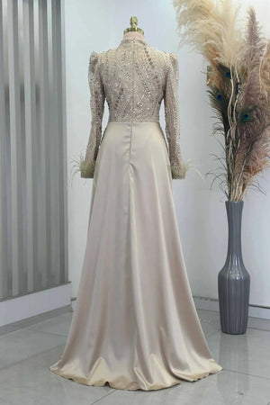Sherry Tesettür Abiye - FioraofDress - tesettur - abiye - GOLD - 38 - hijab - evening - dress