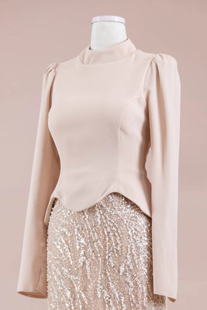 Simera Tesettür Abiye - FioraofDress - tesettur - abiye - Taş Renk - 38 - hijab - evening - dress