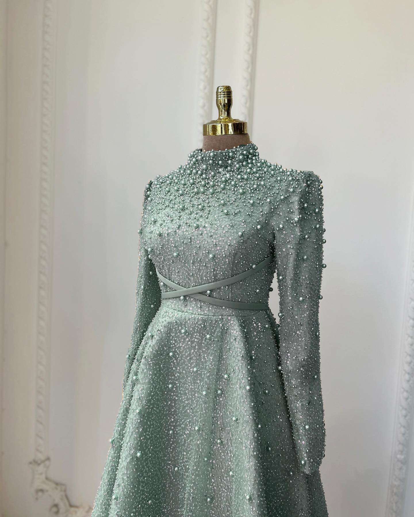 Sirius Tesettür Abiye - Mint - FioraofDress - tesettur - abiye - 48 - MİNT - hijab - evening - dress