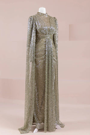 Solea Tesettür Abiye - FioraofDress - tesettur - abiye - HAKİ - 38 - hijab - evening - dress