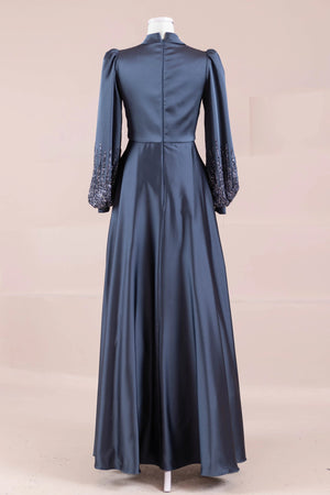 Su Abiye - FioraofDress - tesettur - abiye - 38 - İndigo - hijab - evening - dress